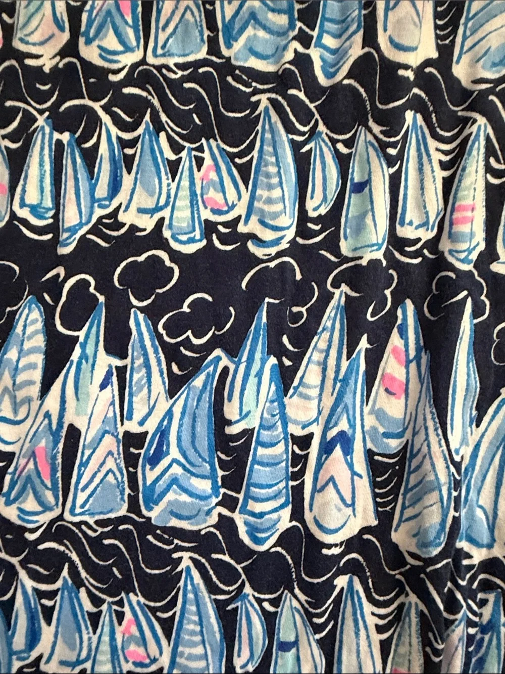 Lilly Pulitzer Navy Sailboat Print Sleeveless Dress - Blue, White and Pink